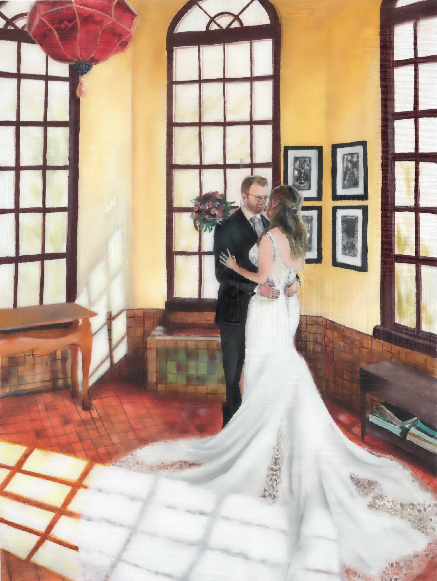 Live Wedding Painting at the Muck in Fullerton (Muckenthaler Cultural Center) Painted on Canvas